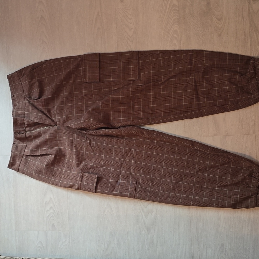 A New Day Plaid Brown Trousers